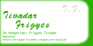 tivadar frigyes business card